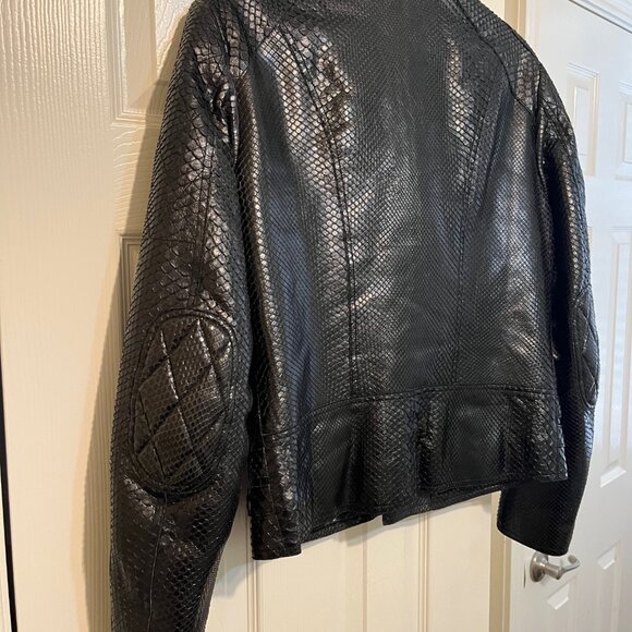Men's Gucci Black Python Motorcycle Jacket - Picture 4 of 6
